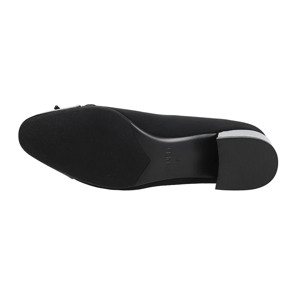 Alesya Round Toe Block Heel Pumps