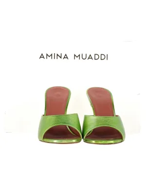 Amina Muaddi Leather Mules