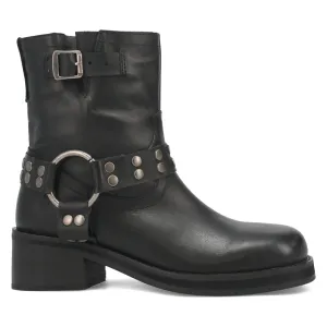 Anarchy Round Toe Zippered Cowboy Motorcycle Boots