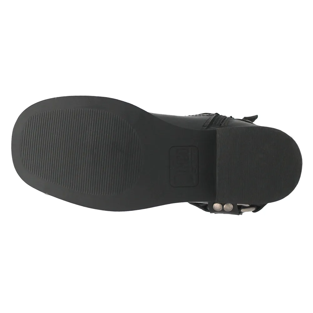 Anarchy Round Toe Zippered Cowboy Motorcycle Boots