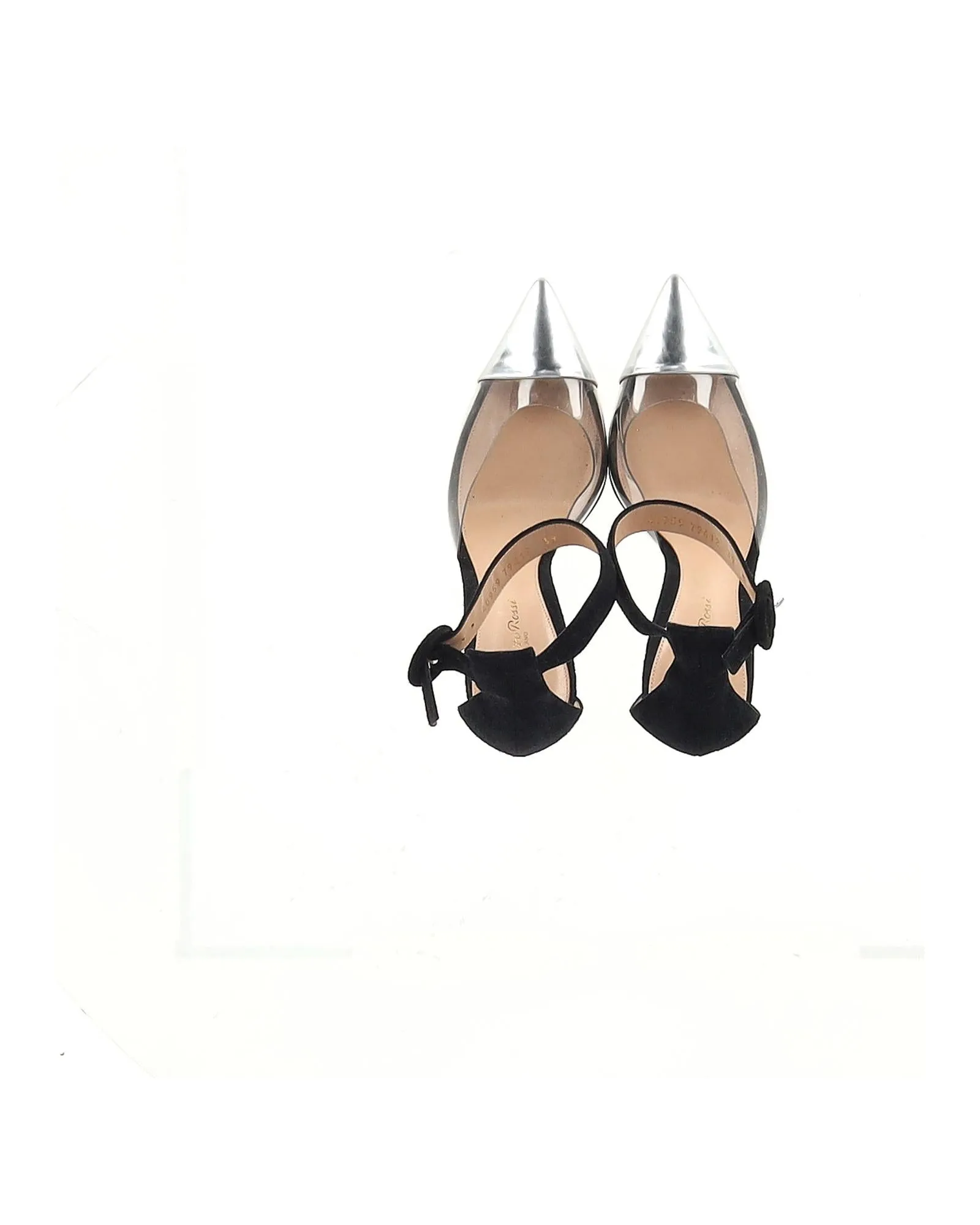 Ankle Strap Heels Silver Toe Cap