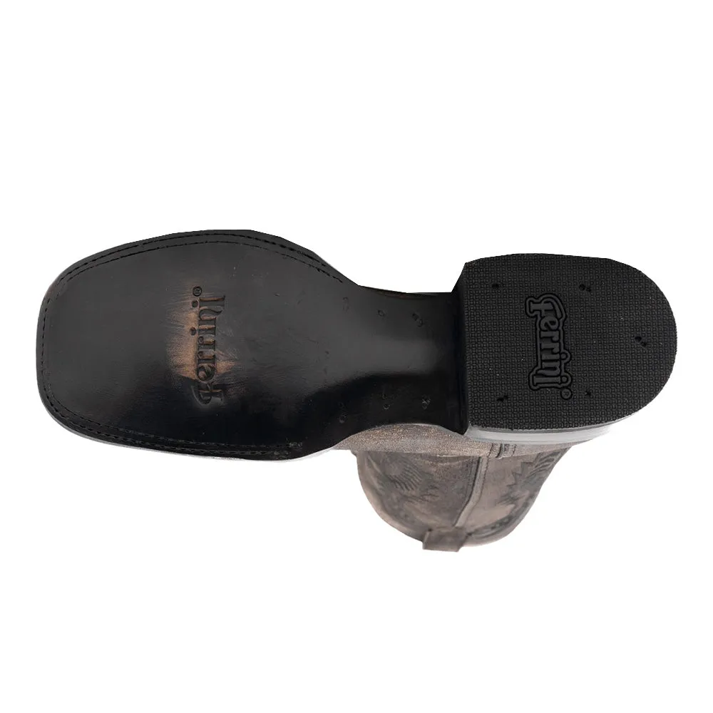 Ashton Embroidered Square Toe Pull On Cowboy Boots