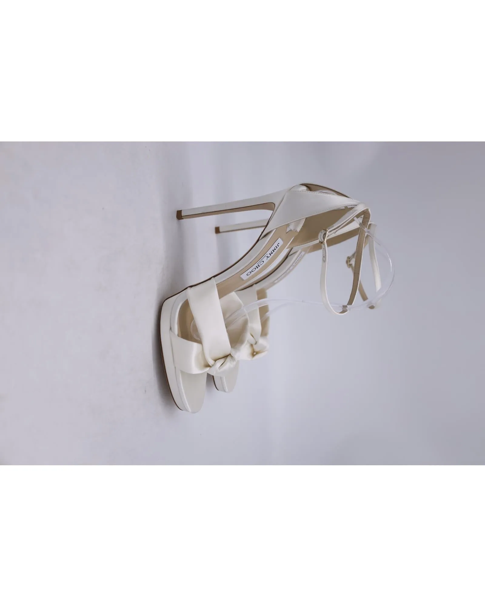 Aveline Bow Heel Satin Sandals with Fascinator Bows
