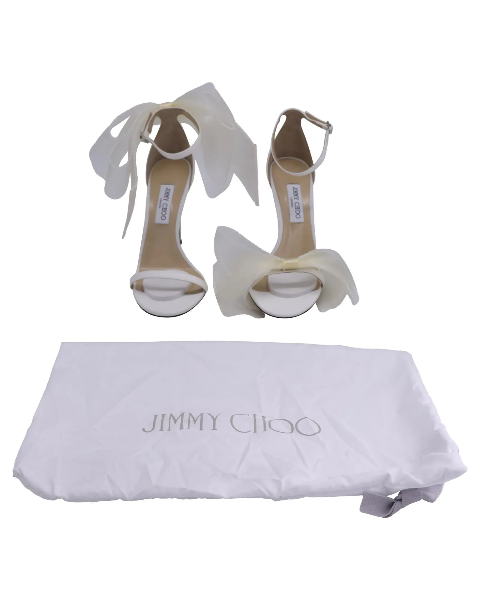 Aveline Bow Heel Satin Sandals with Fascinator Bows