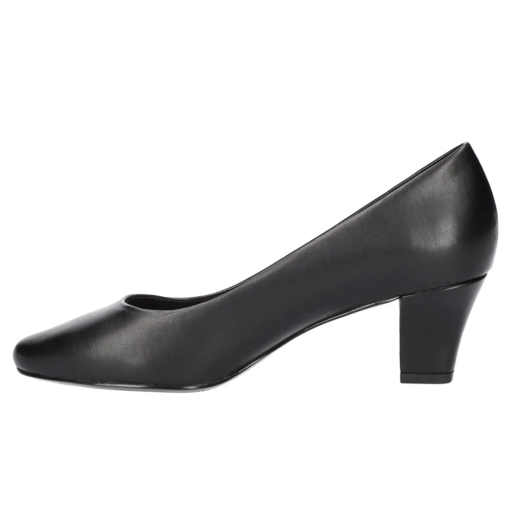 Ballari Round Toe Block Heel Pumps