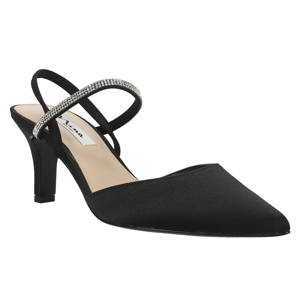 Billie Rhinestone Pointed Toe Slingback Pumps