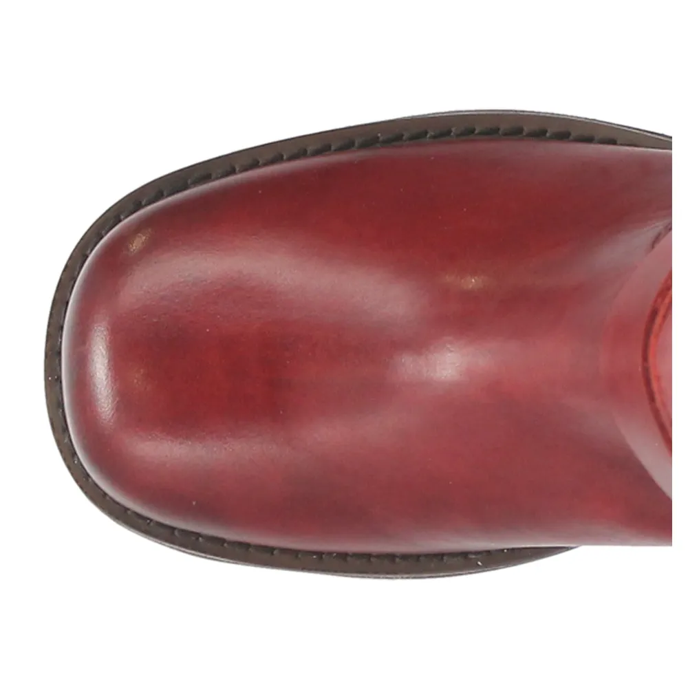 Blacklist Tooled Inlay Round Toe Pull On Motorcycle Boots