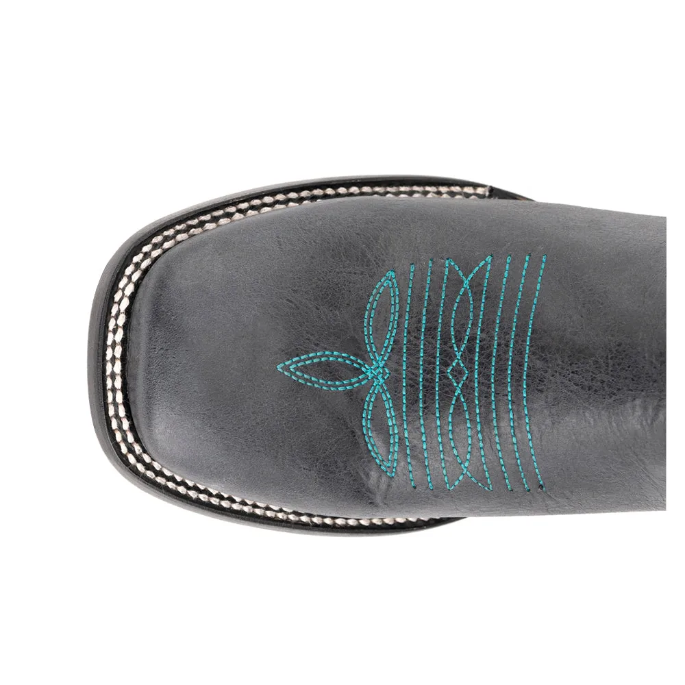 Blaze Embroidered Square Toe Cowboy Boots