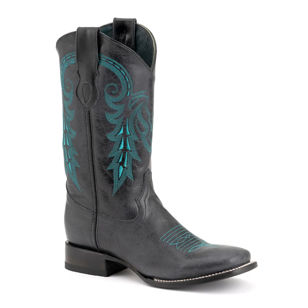 Blaze Embroidered Square Toe Cowboy Boots