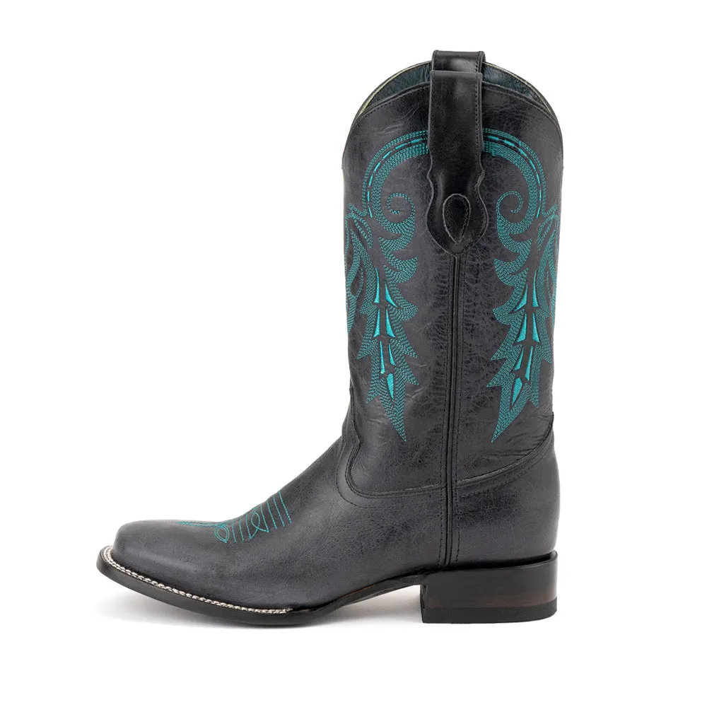 Blaze Embroidered Square Toe Cowboy Boots