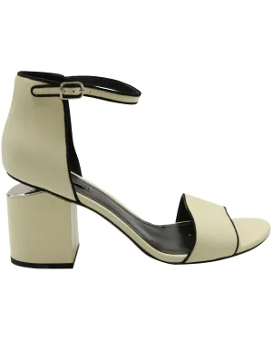 Block Heel Leather Sandals