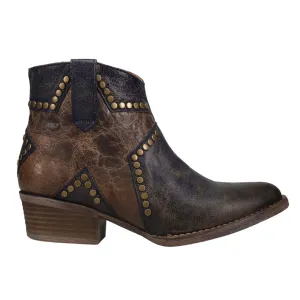 Blue Star Inlay Studded Ankle Zippered Booties