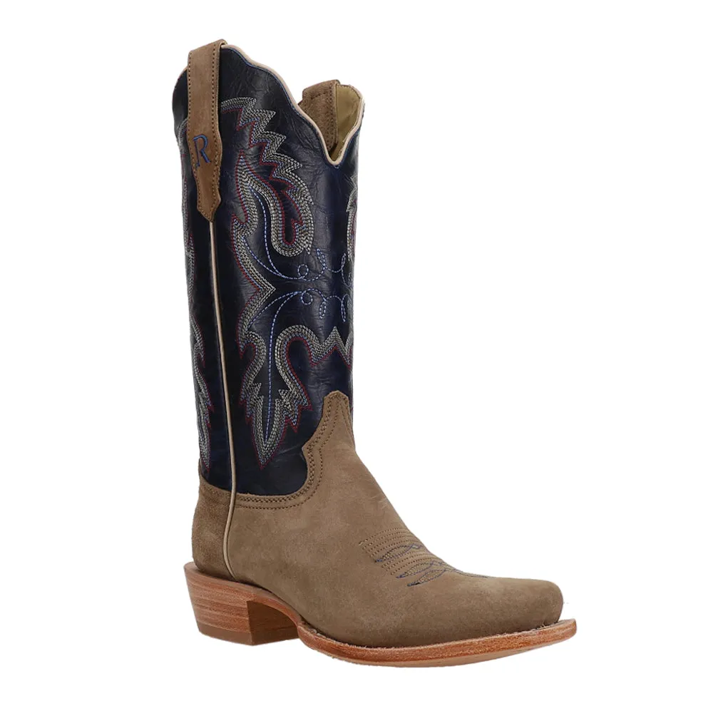 Boar Caf Narrow Embroidered Square Toe Cowboy Boots