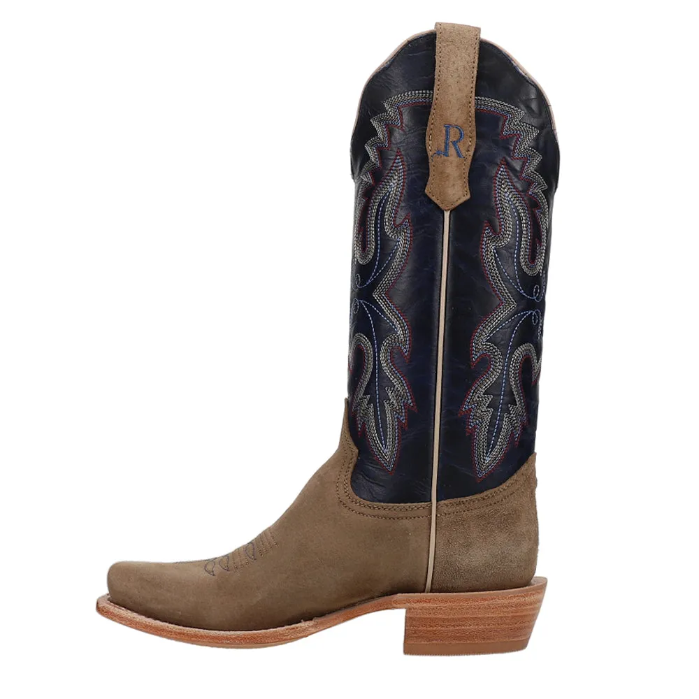 Boar Caf Narrow Embroidered Square Toe Cowboy Boots