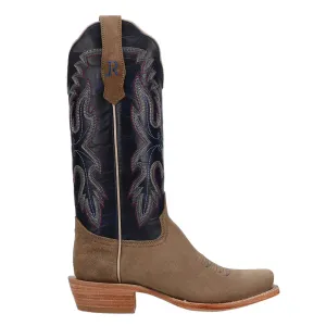 Boar Caf Narrow Embroidered Square Toe Cowboy Boots