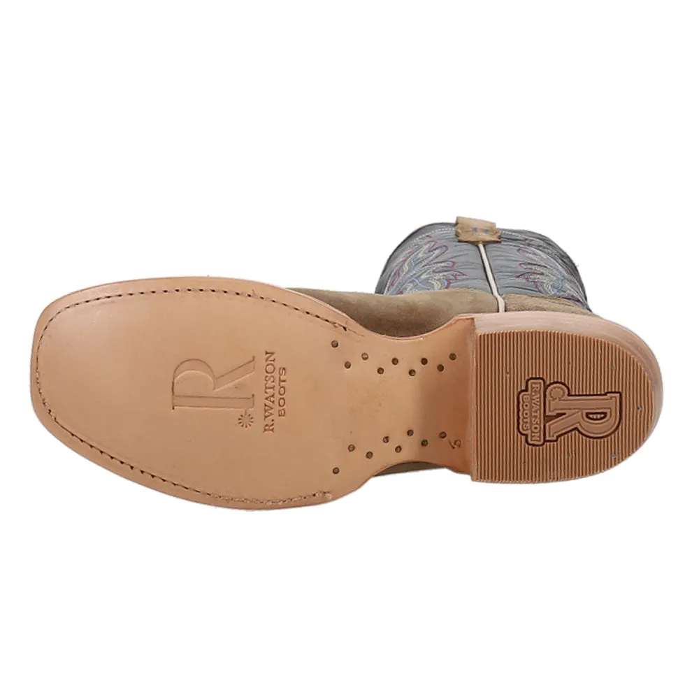 Boar Caf Narrow Embroidered Square Toe Cowboy Boots