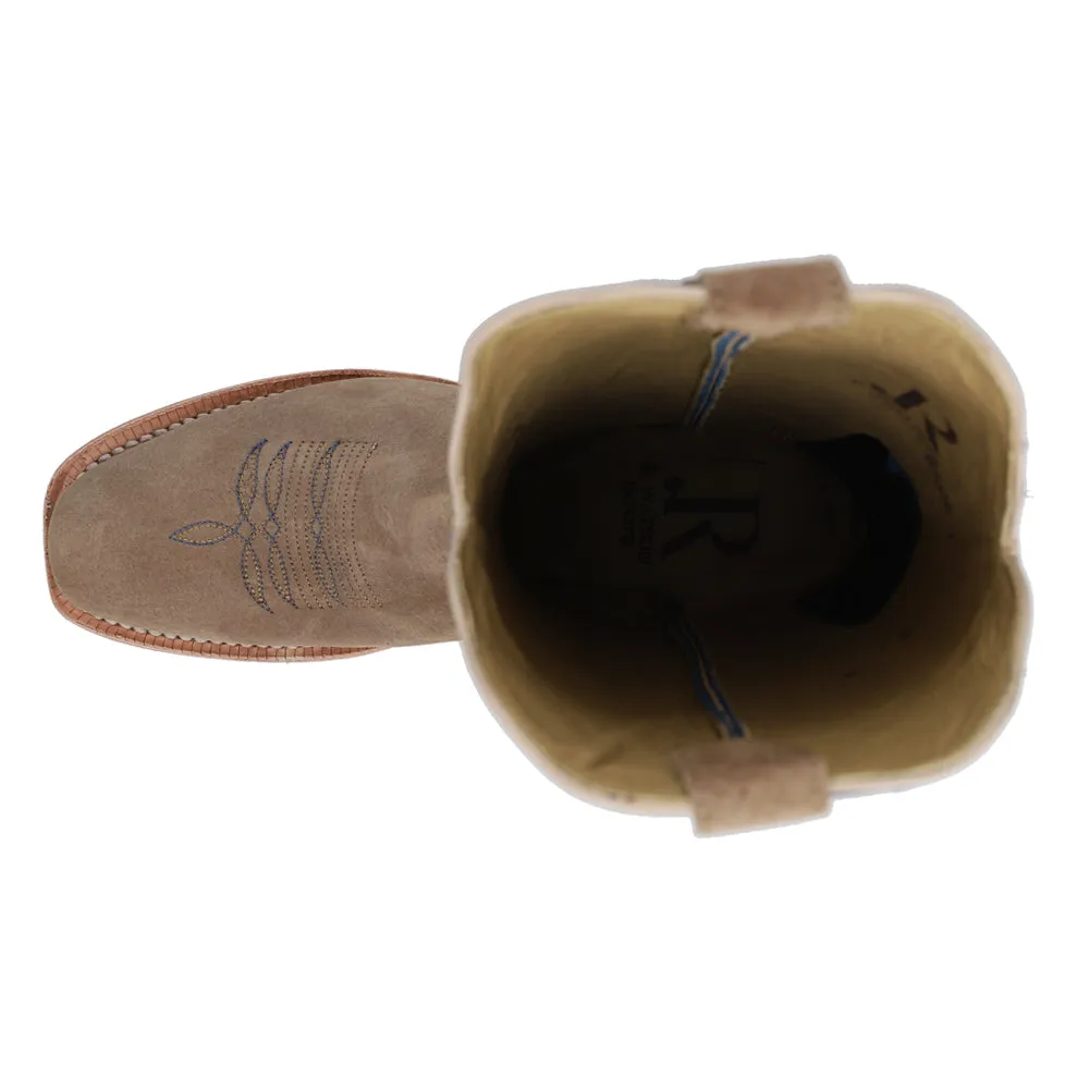 Boar Caf Narrow Embroidered Square Toe Cowboy Boots