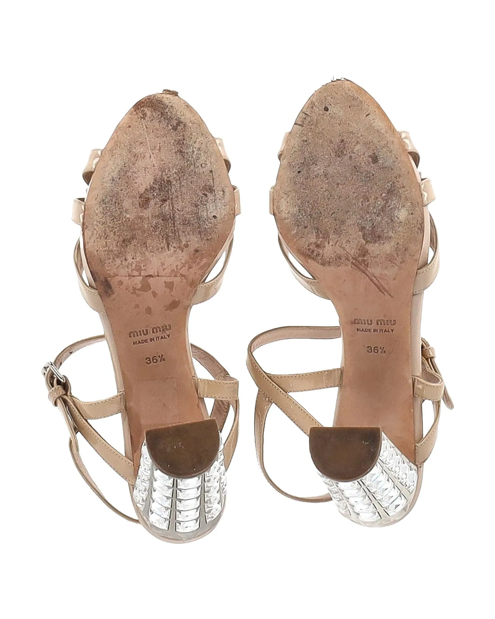 Bow Detail Ankle Strap Crystal Heel Sandals in Patent Leather