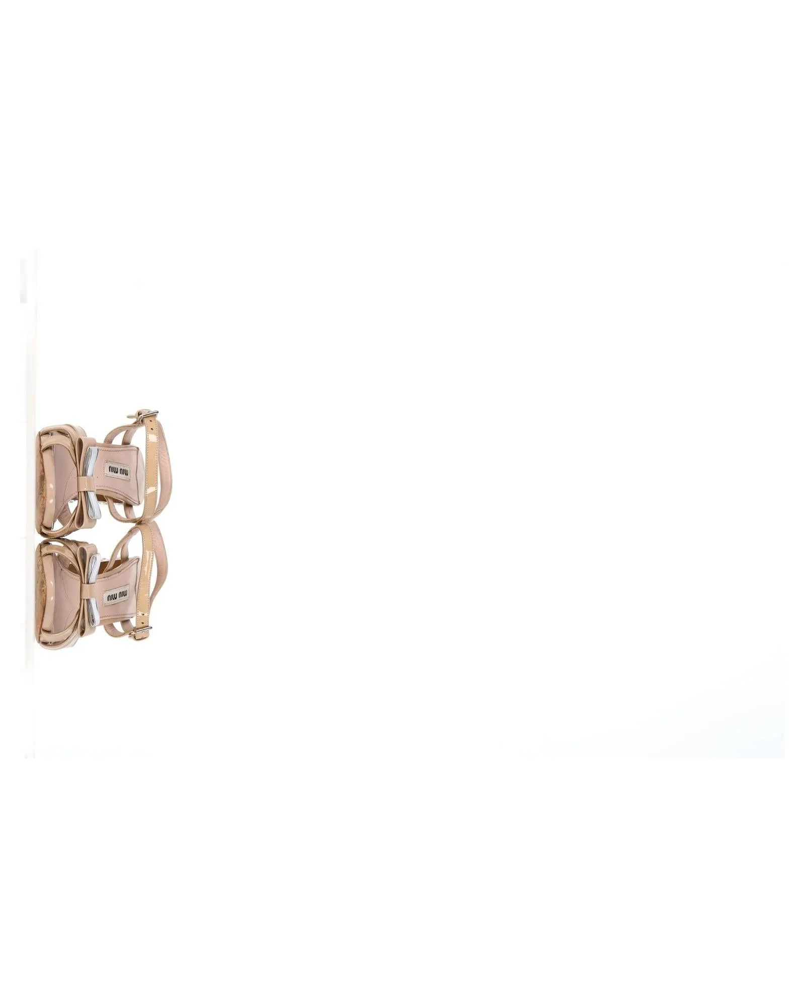 Bow Detail Ankle Strap Crystal Heel Sandals in Patent Leather