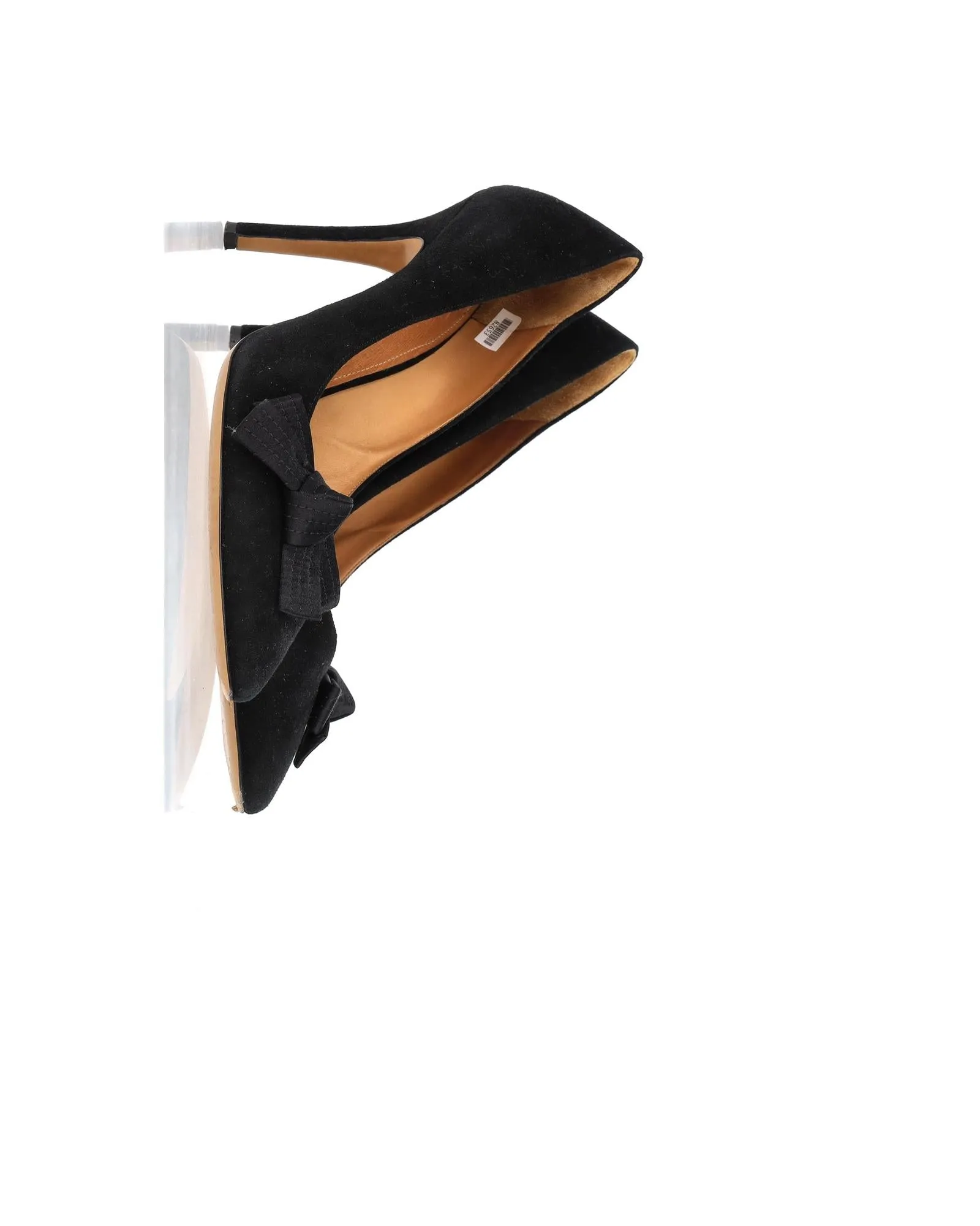 Bow Detail Suede Pumps with Slender Heel
