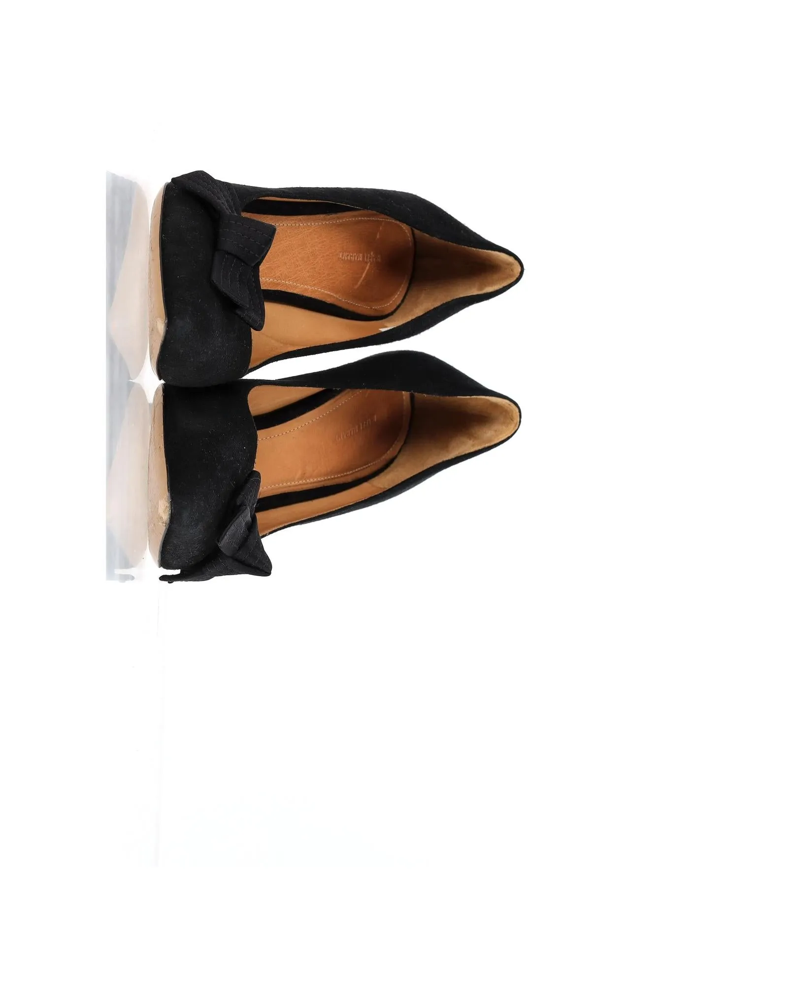 Bow Detail Suede Pumps with Slender Heel