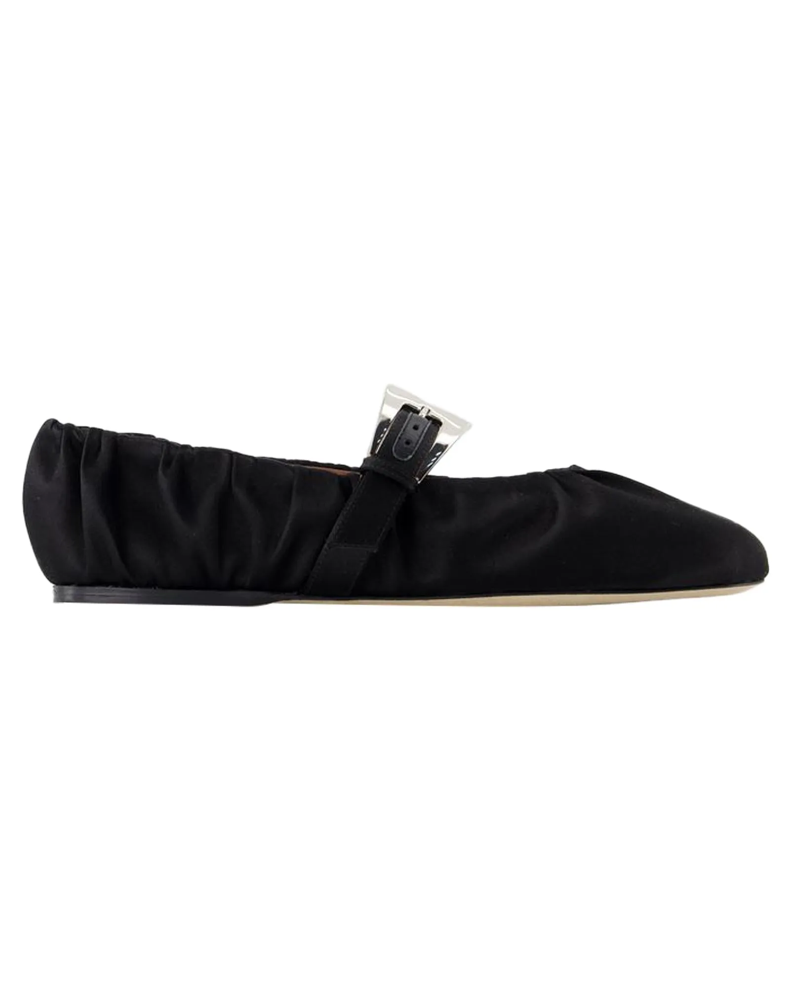 Buckle Ballet Flats Black