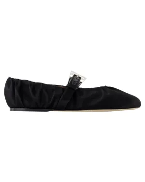 Buckle Ballet Flats Black