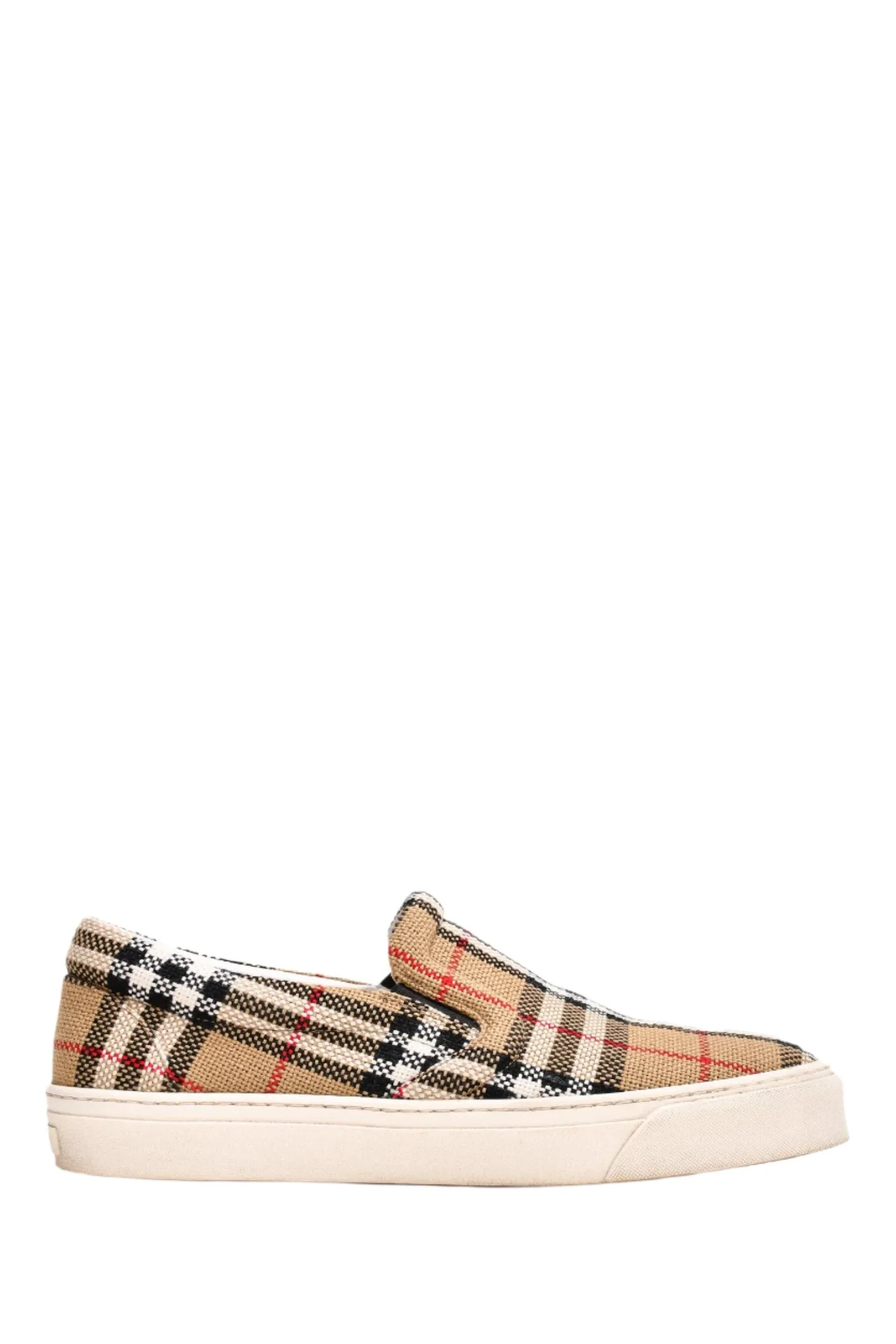 Burberry Brown Tartan Pattern Slip Ons Size 42