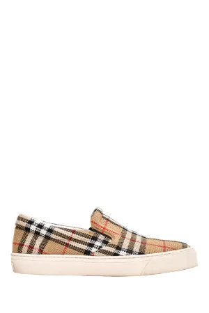 Burberry Brown Tartan Pattern Slip Ons Size 42