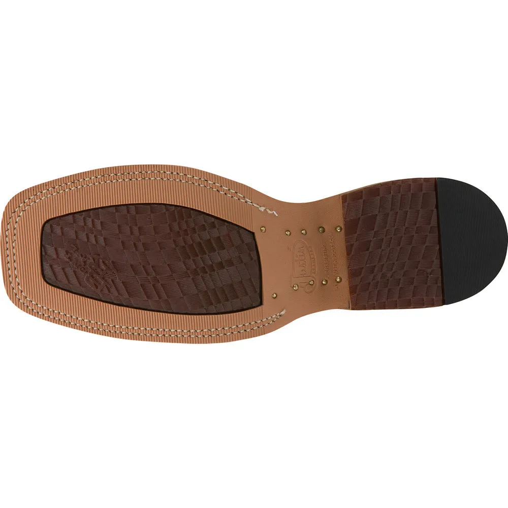 Caddo Embroidered Square Toe Pull On Cowboy Boots