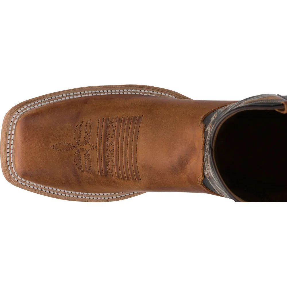 Caddo Embroidered Square Toe Pull On Cowboy Boots