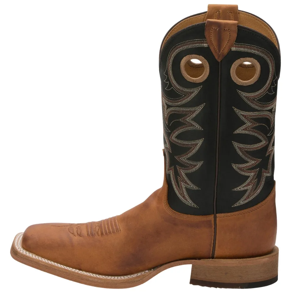Caddo Embroidered Square Toe Pull On Cowboy Boots