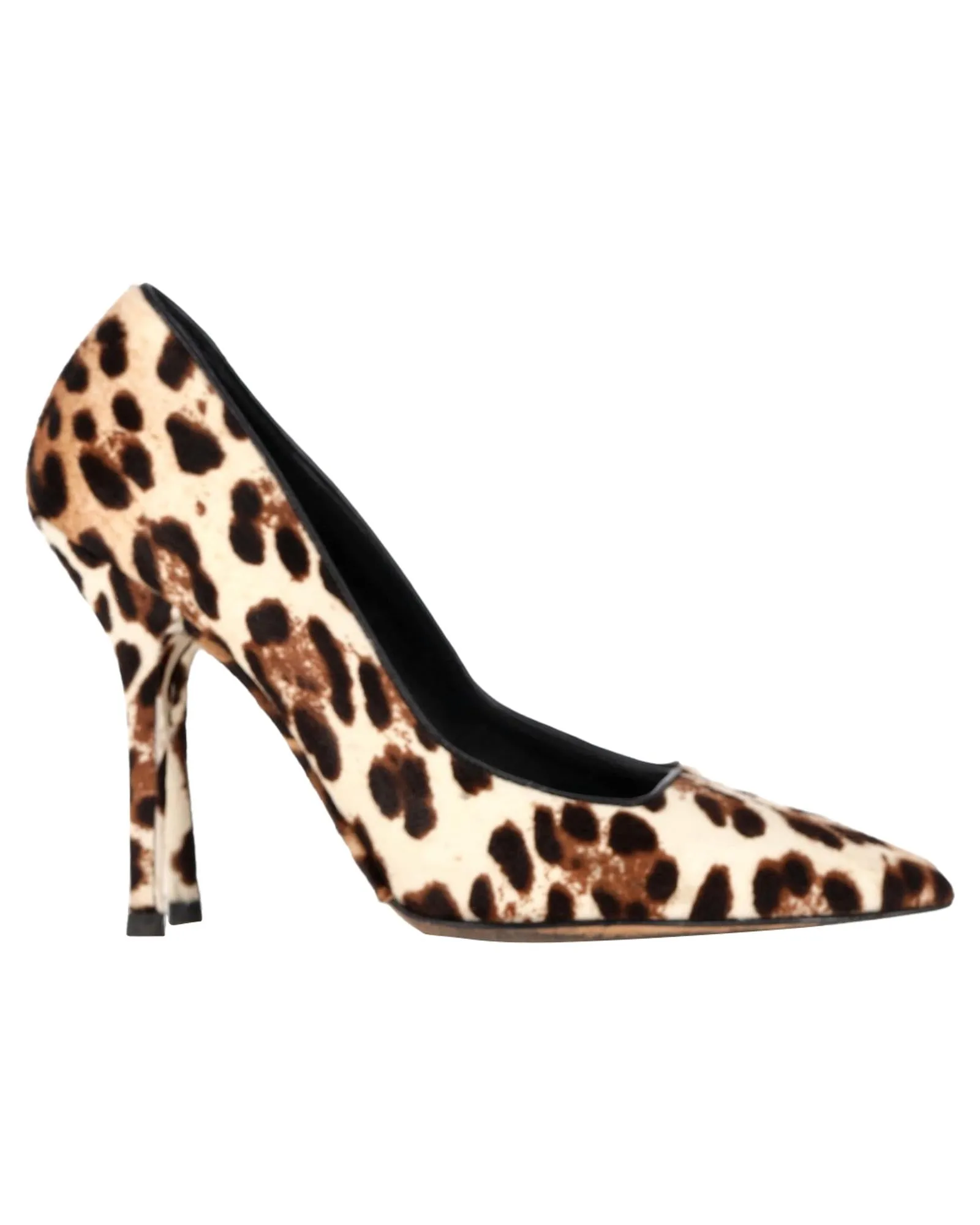 Calf Hair Leopard Print Heels