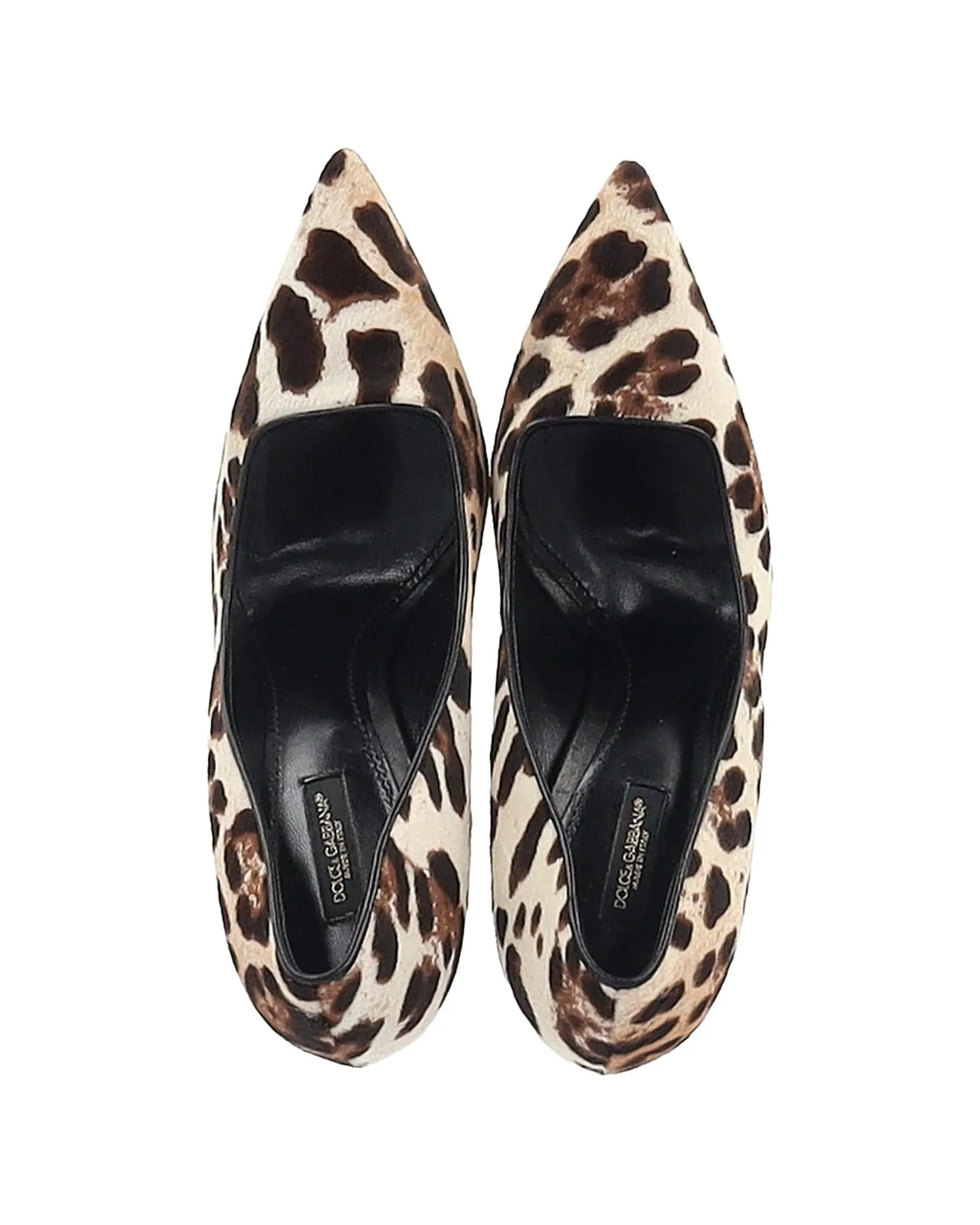 Calf Hair Leopard Print Heels