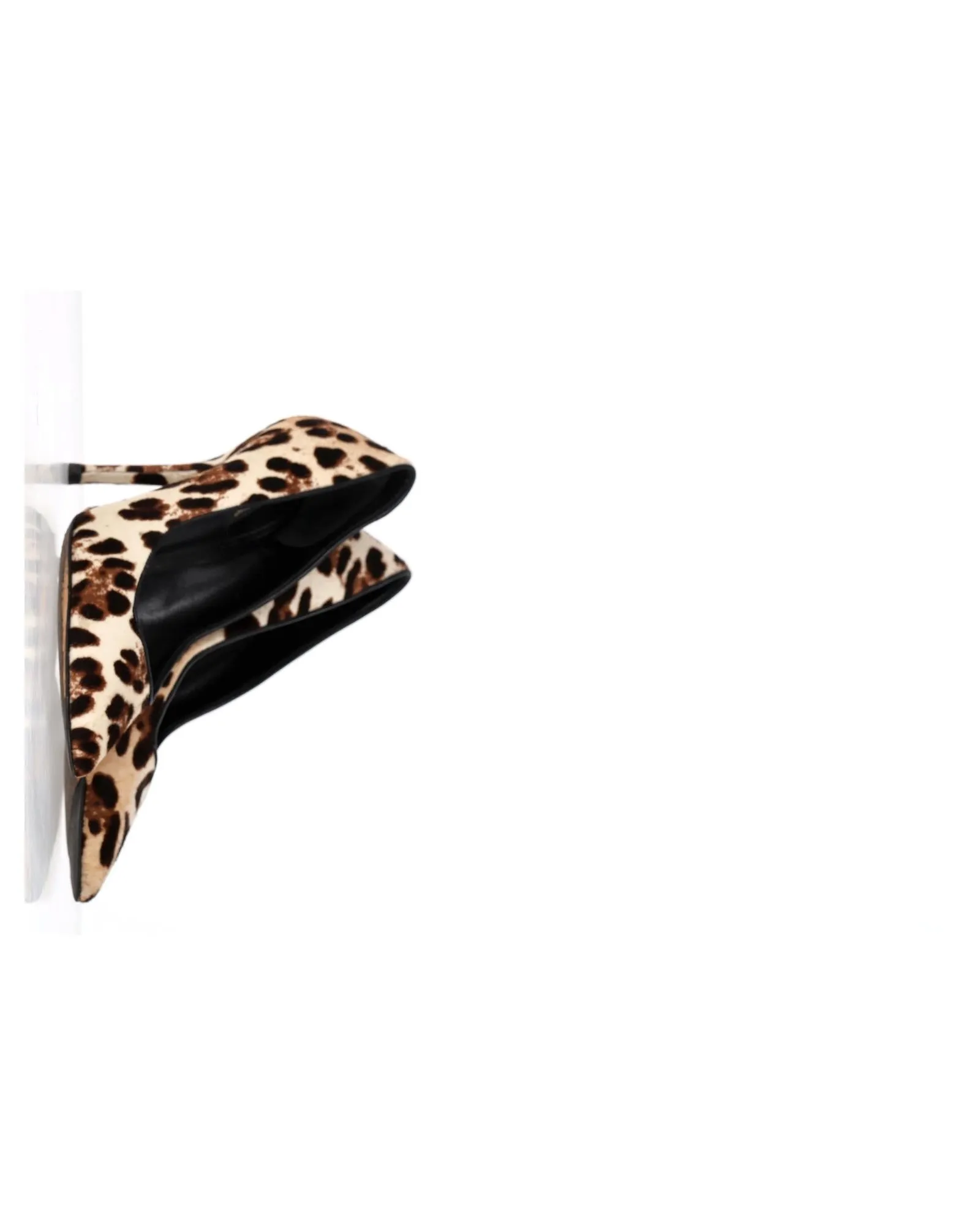 Calf Hair Leopard Print Heels