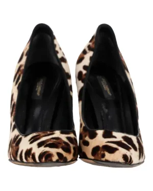 Calf Hair Leopard Print Heels