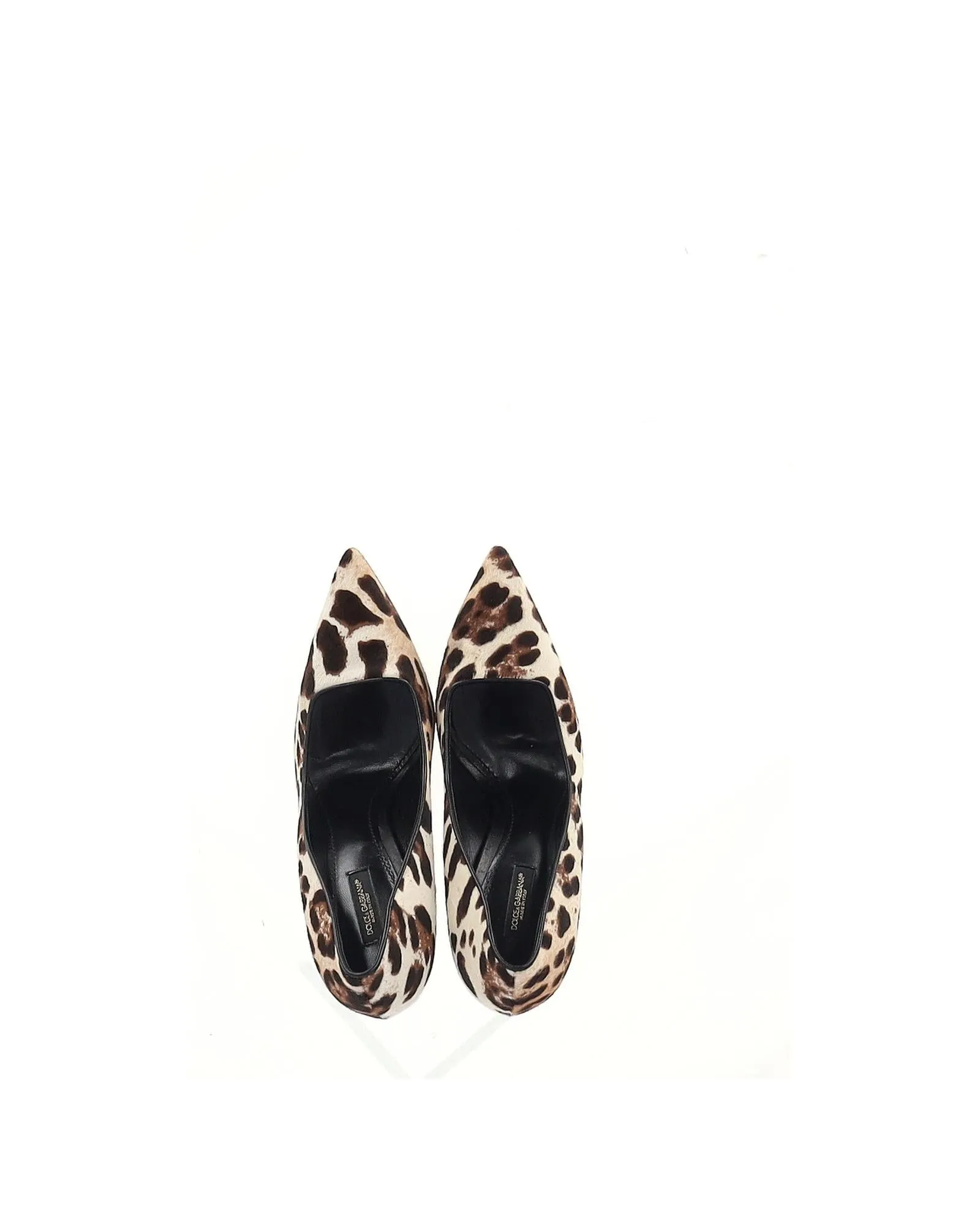 Calf Hair Leopard Print Heels