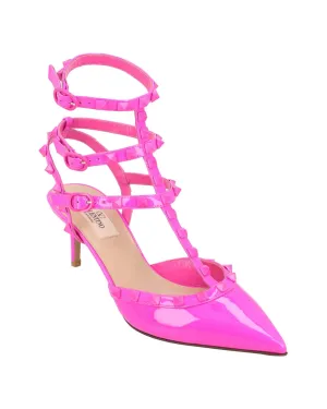 Calfskin Rockstud Cage Pumps with 65mm Heel