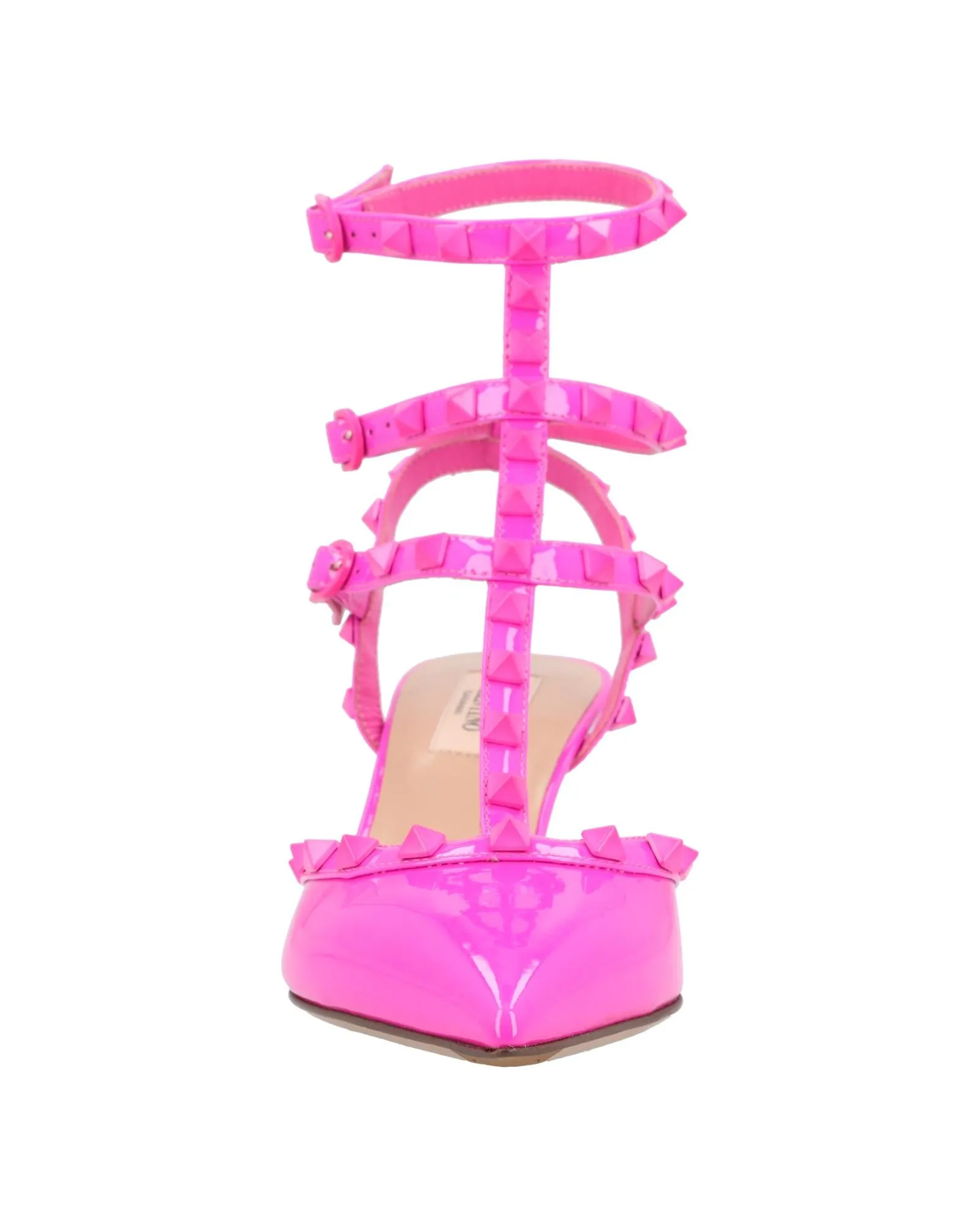 Calfskin Rockstud Cage Pumps with 65mm Heel