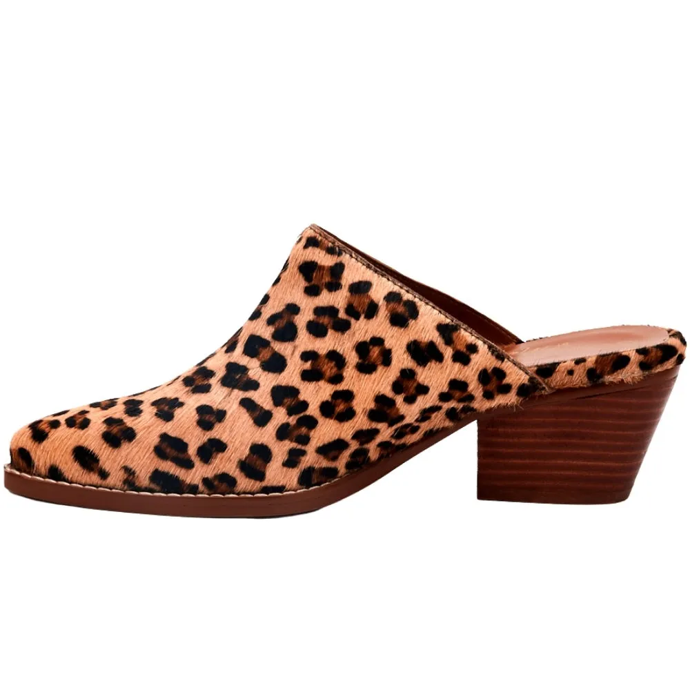 Camelot Leopard Pointed Toe Mules