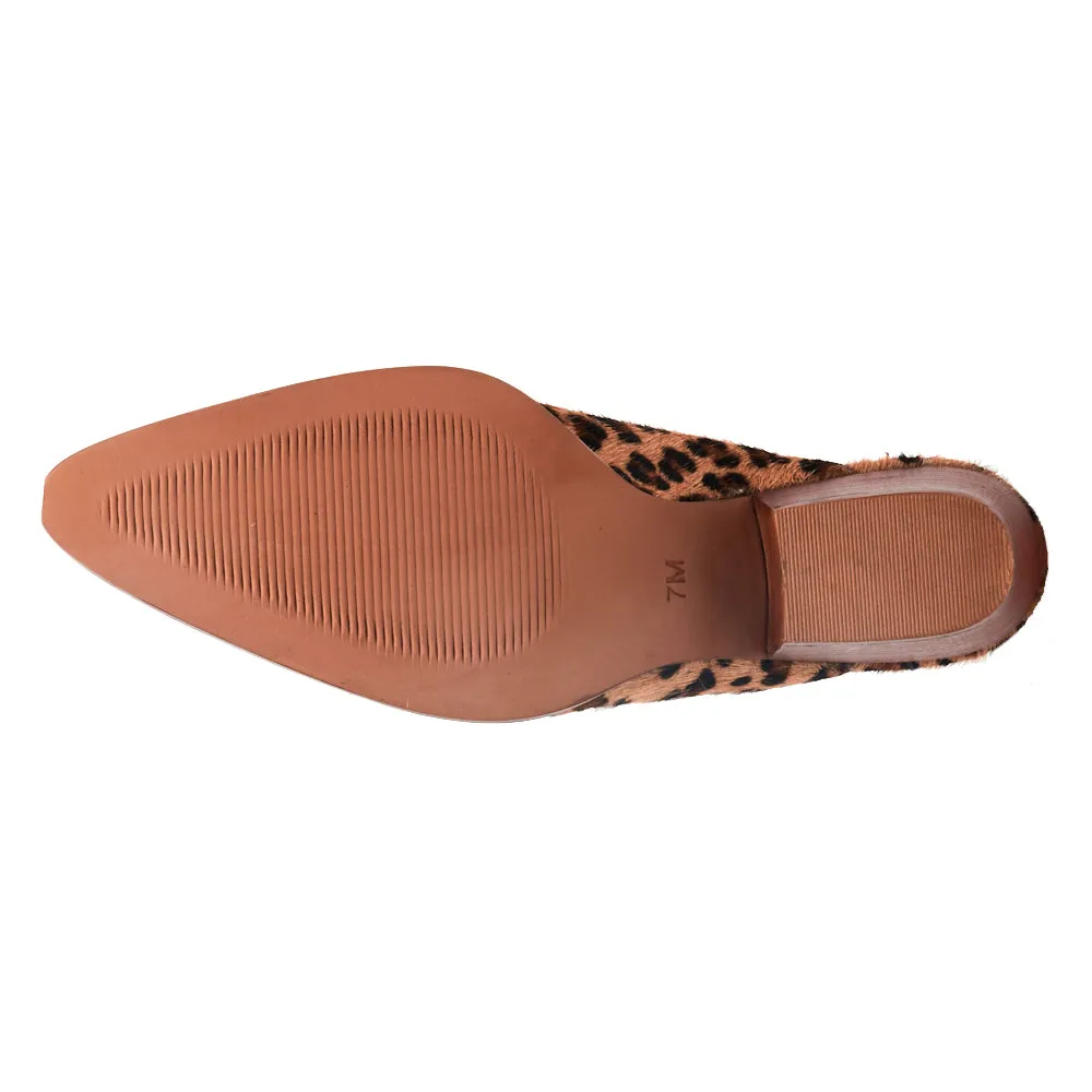 Camelot Leopard Pointed Toe Mules
