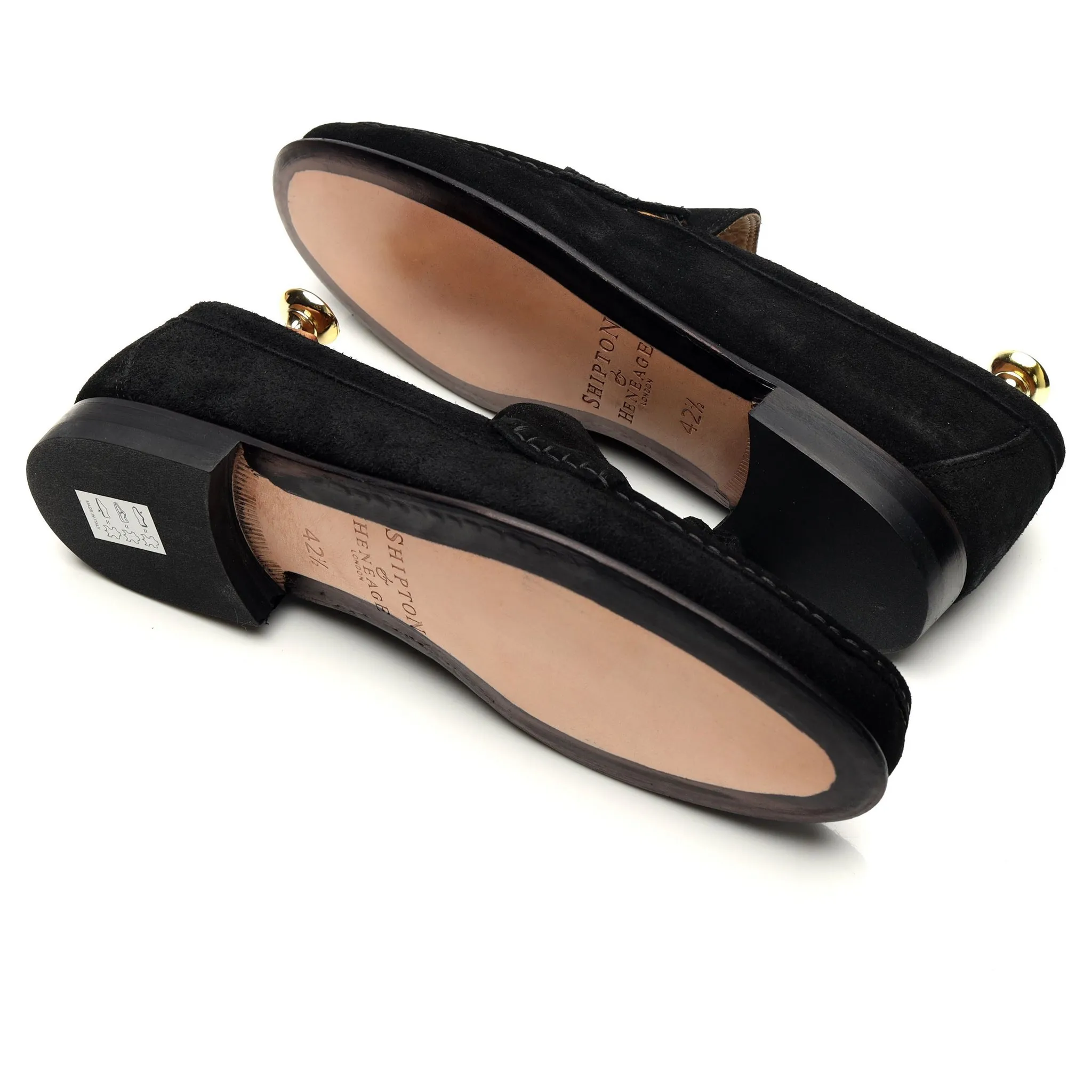 'Camerino' Black Suede Tassel Loafers UK 8.5 EU 42.5