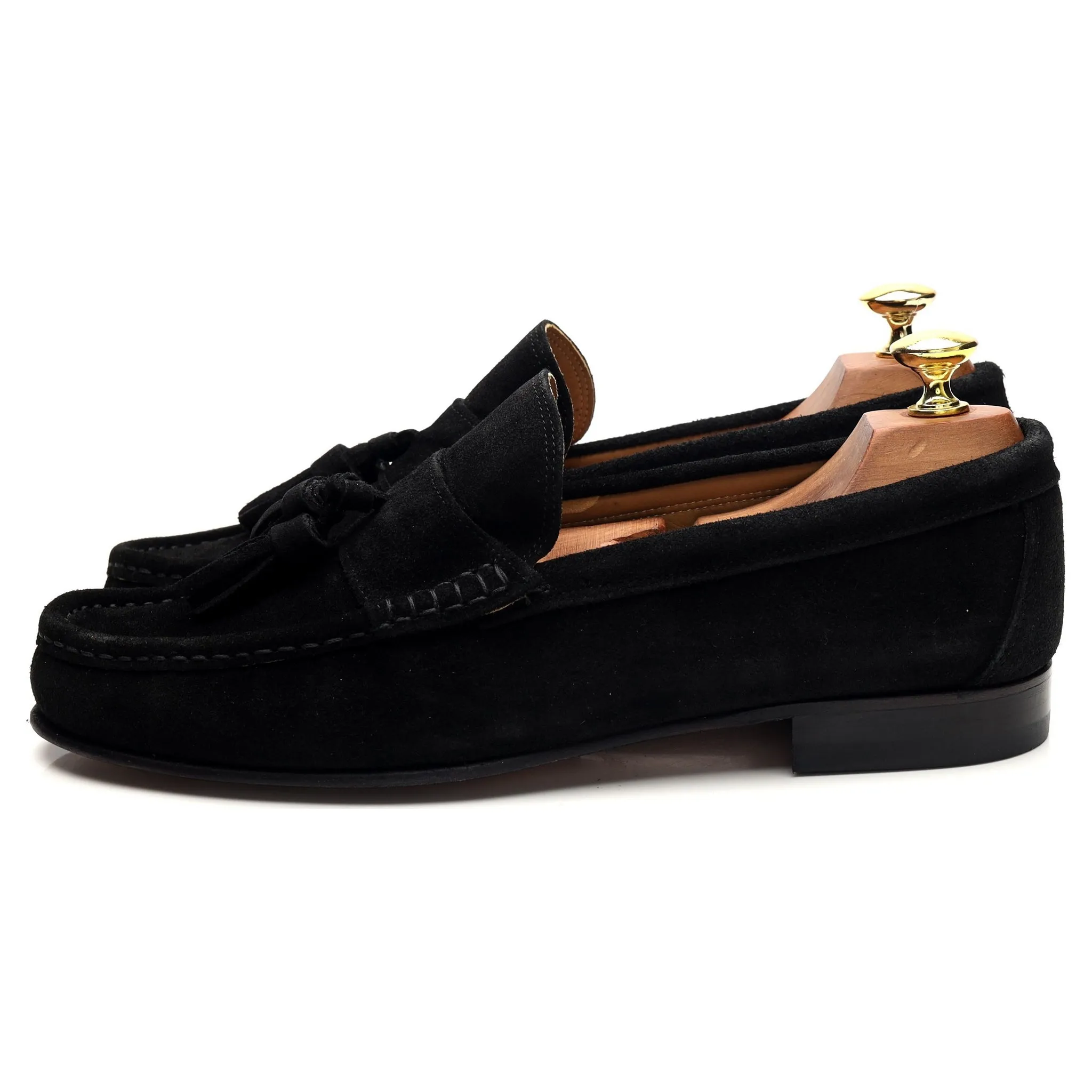 'Camerino' Black Suede Tassel Loafers UK 8.5 EU 42.5
