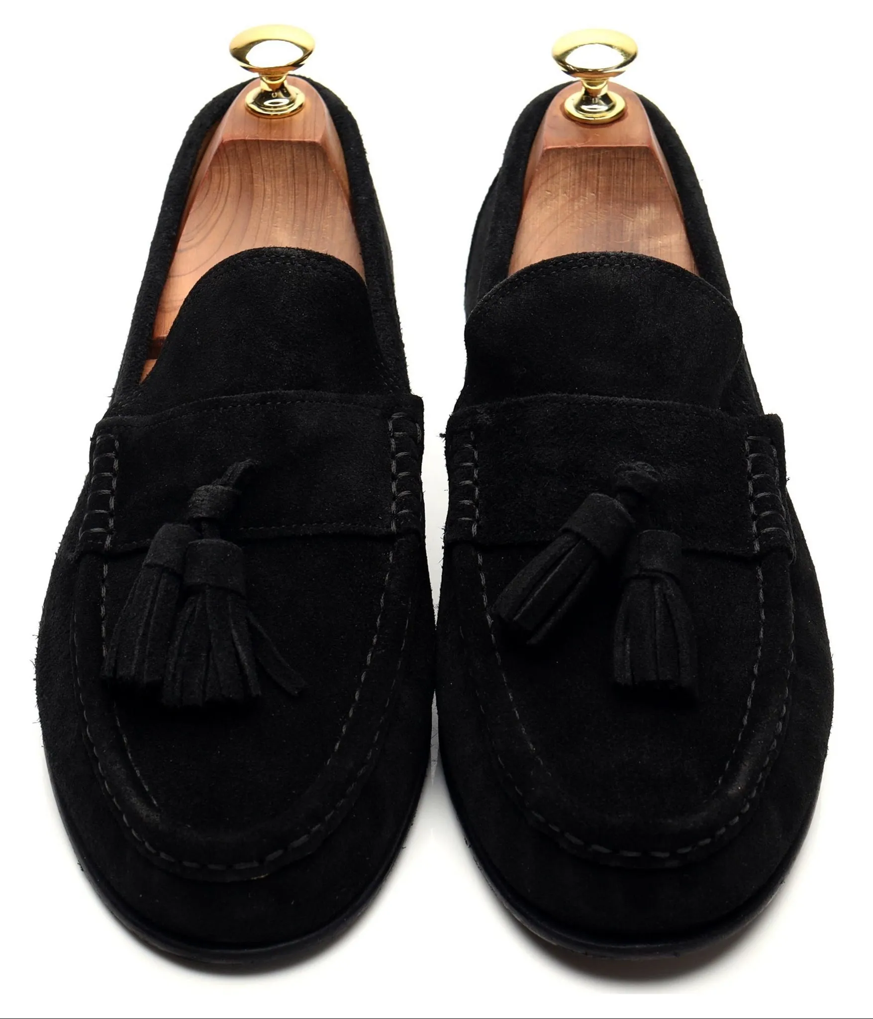 'Camerino' Black Suede Tassel Loafers UK 8.5 EU 42.5