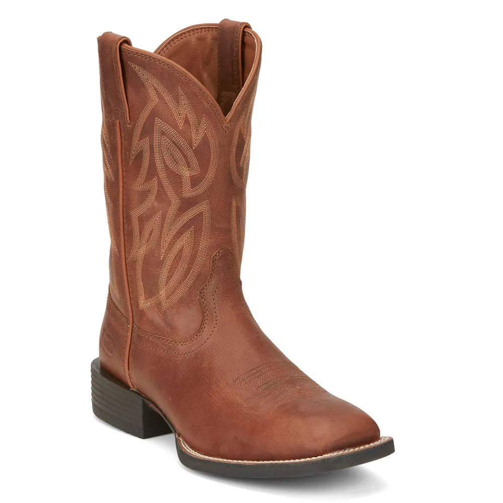 Canter 11 Inch Embroidered Square Toe Pull On Cowboy Boots