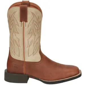 Canter 11 Inch Water Buffalo Embroidered Square Toe Pull On Cowboy Boots