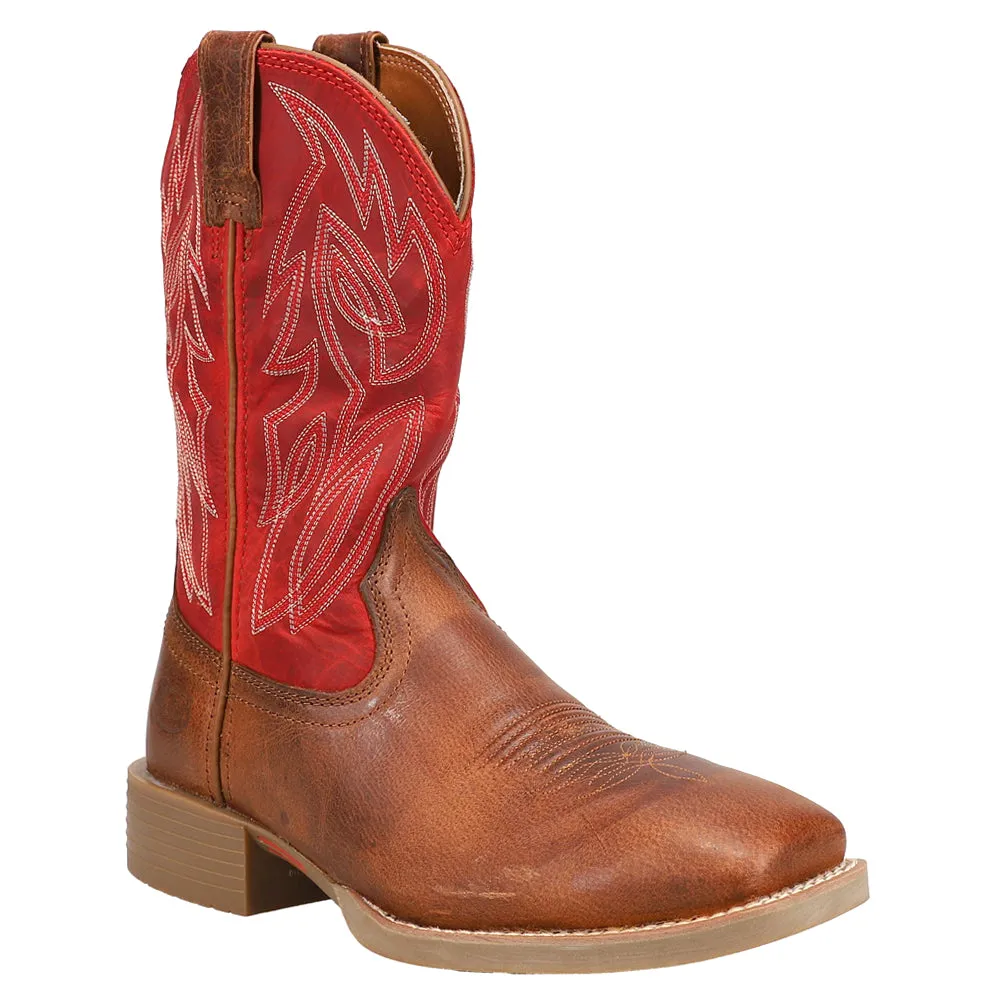 Canter 11 Inch Water Buffalo Embroidered Square Toe Pull On Cowboy Boots