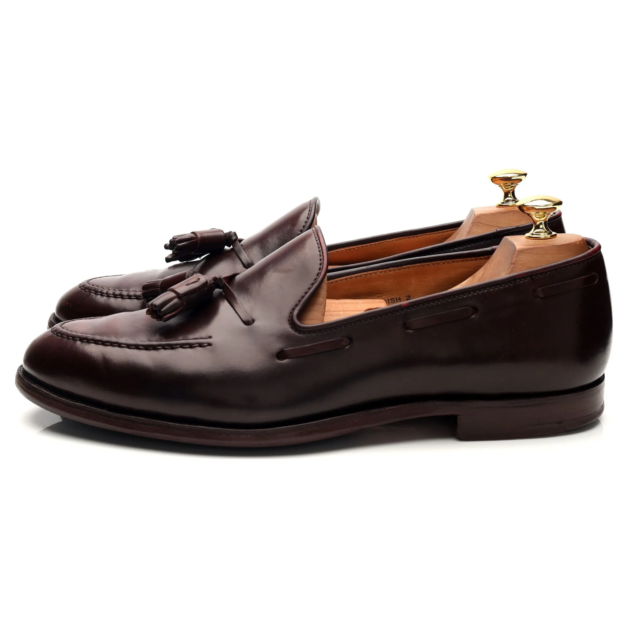 'Cavendish' Burgundy Cordovan Leather Tassel Loafers UK 10 E