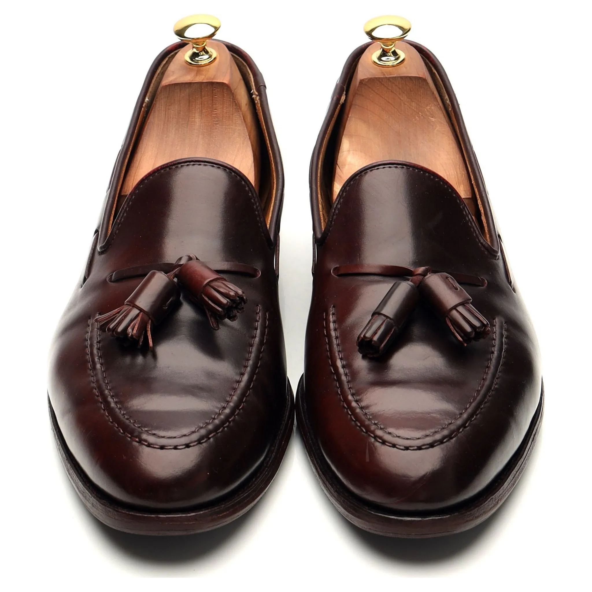 'Cavendish' Burgundy Cordovan Leather Tassel Loafers UK 10 E