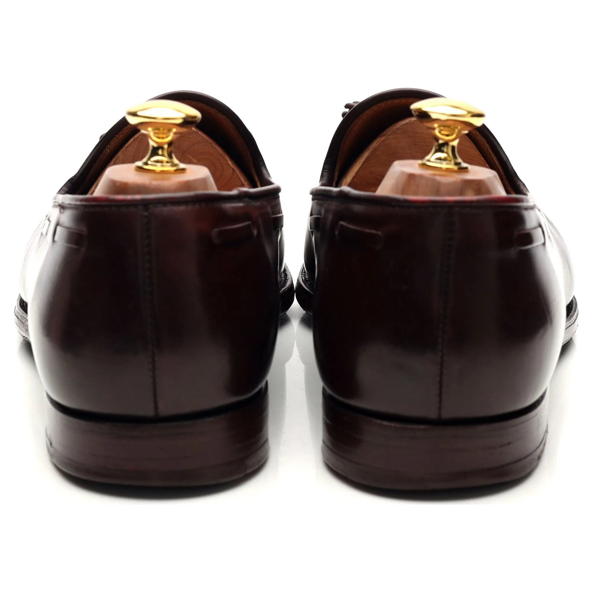 'Cavendish' Burgundy Cordovan Leather Tassel Loafers UK 10 E